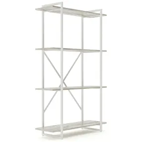 стеллаж gutta 1510х920х340 (4 полки) каркас белый, настил патина